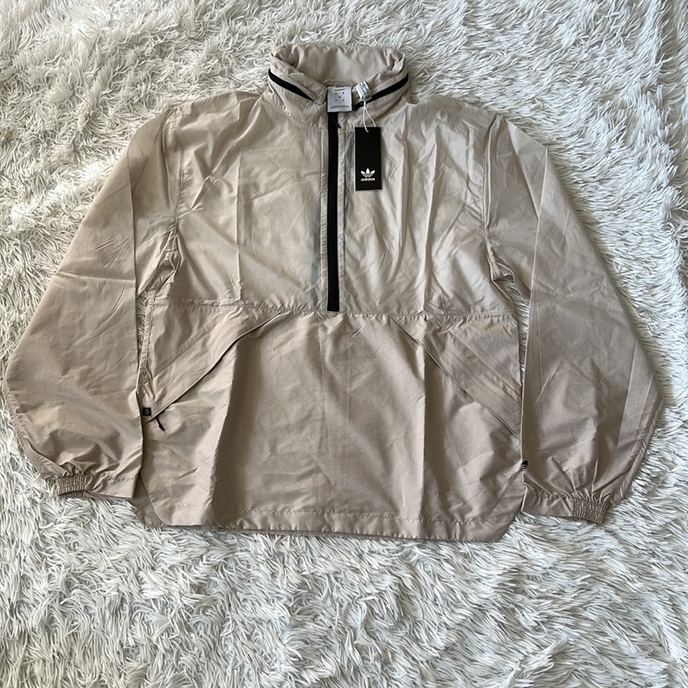 New ADIDAS X POP TECH UNISEX JACKET IN CLAY BROWN & BLACK SIZE Medium